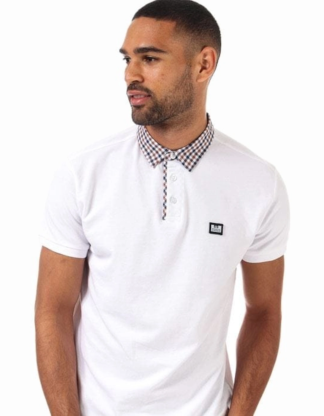 Mens Nicks Check Collar Polo Shirt