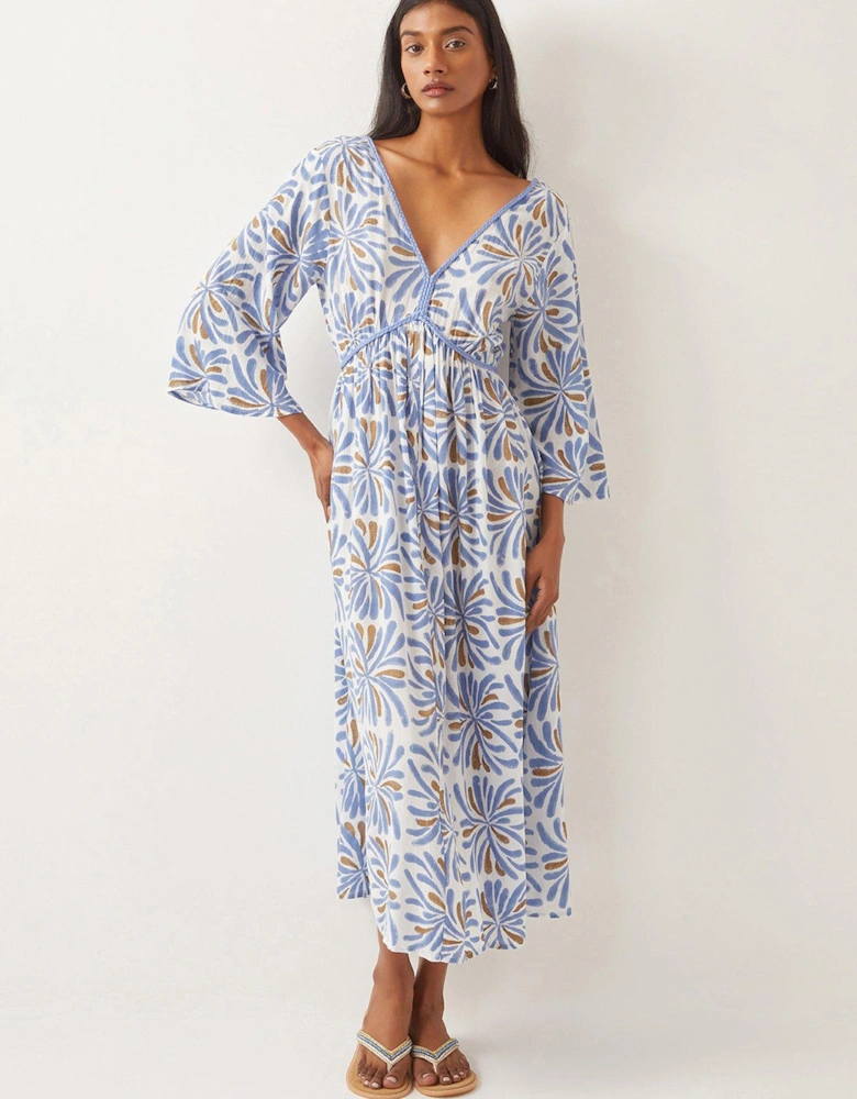 Cece Woodblock Dress - Blue