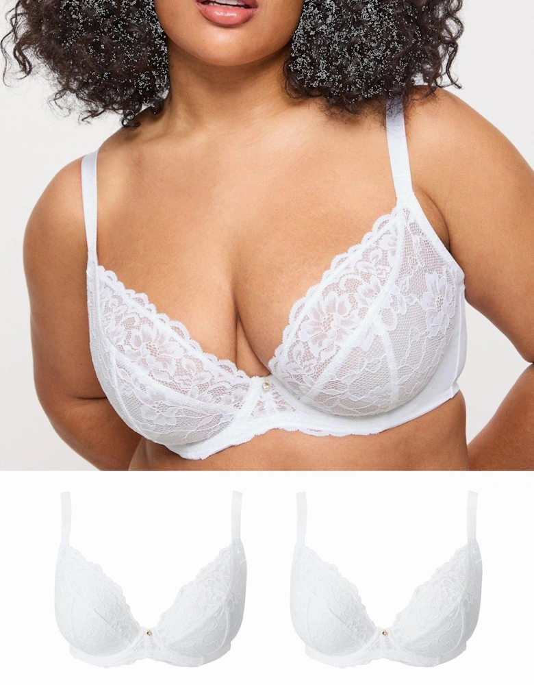 Sexy Lace Non Pad Fb 2PP White DD+