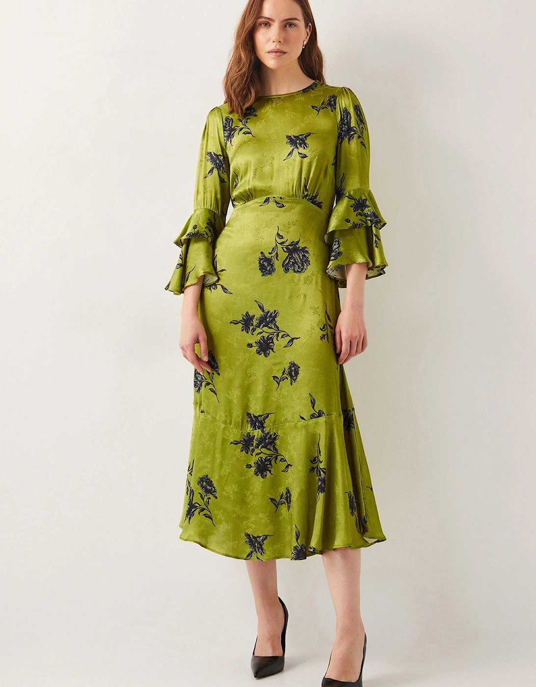 Pelia Satin Dress - Green, 2 of 1