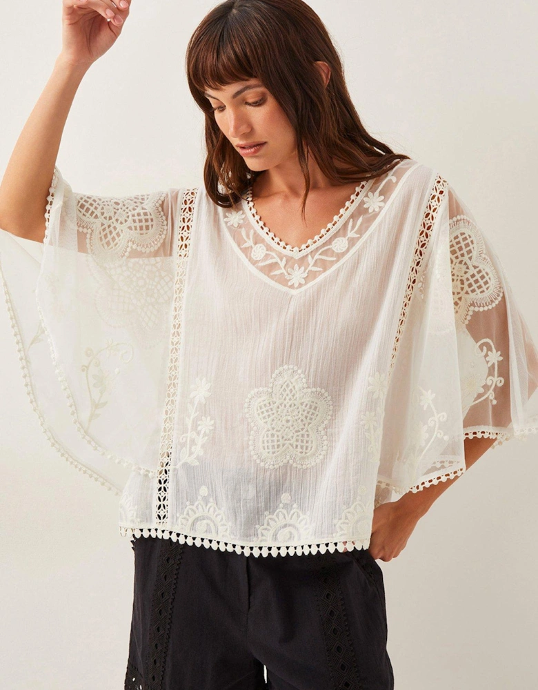 Lena Embellished Top - White