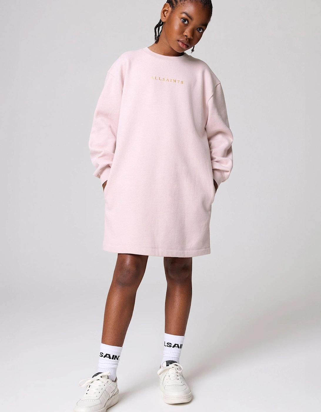 Girls Sweat Dress - Pink, 2 of 1