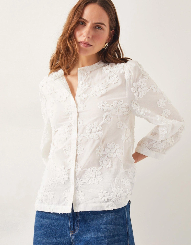 Blair Floral Blouse - Ivory - Cream