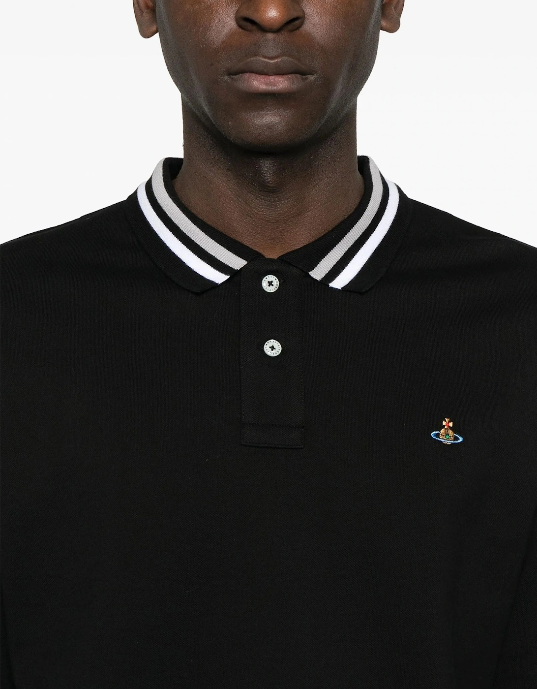 Classic Orb Long Sleeved Polo Black