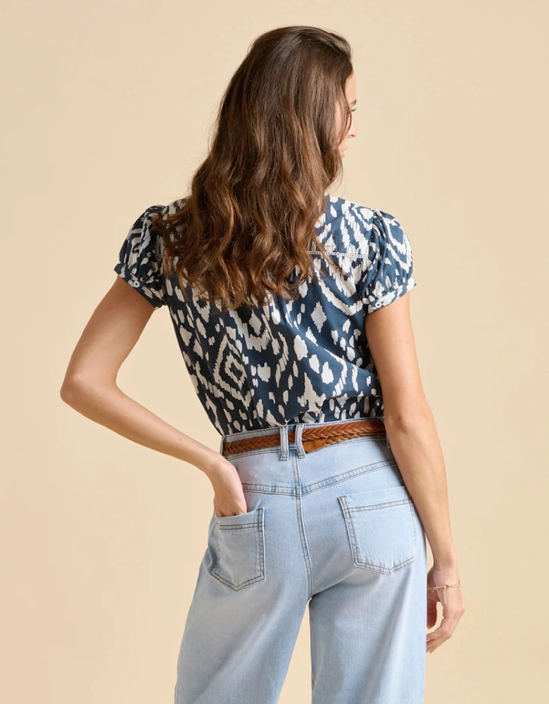 Women's Ikat Blouse Navy