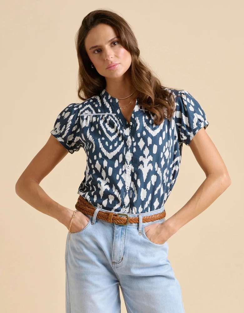 Women's Ikat Blouse Navy