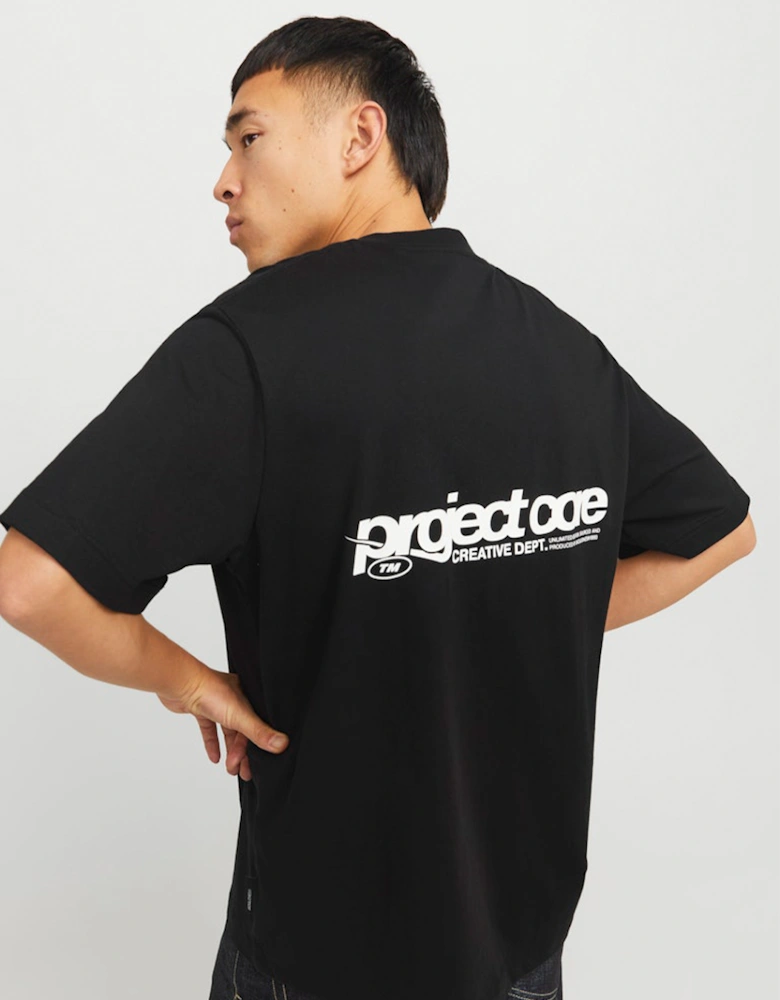 Core Union Short Sleeve Back Print Tee Black