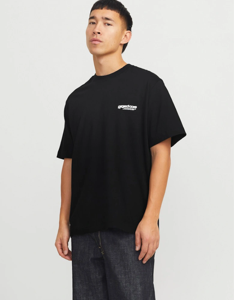 Core Union Short Sleeve Back Print Tee Black