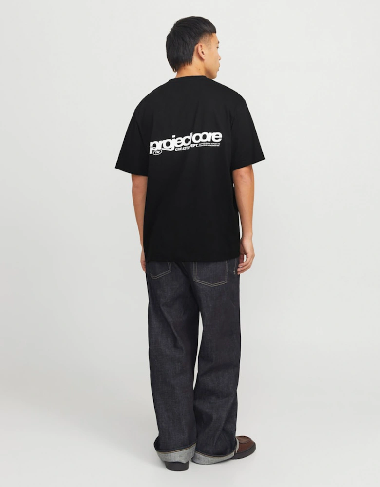 Core Union Short Sleeve Back Print Tee Black