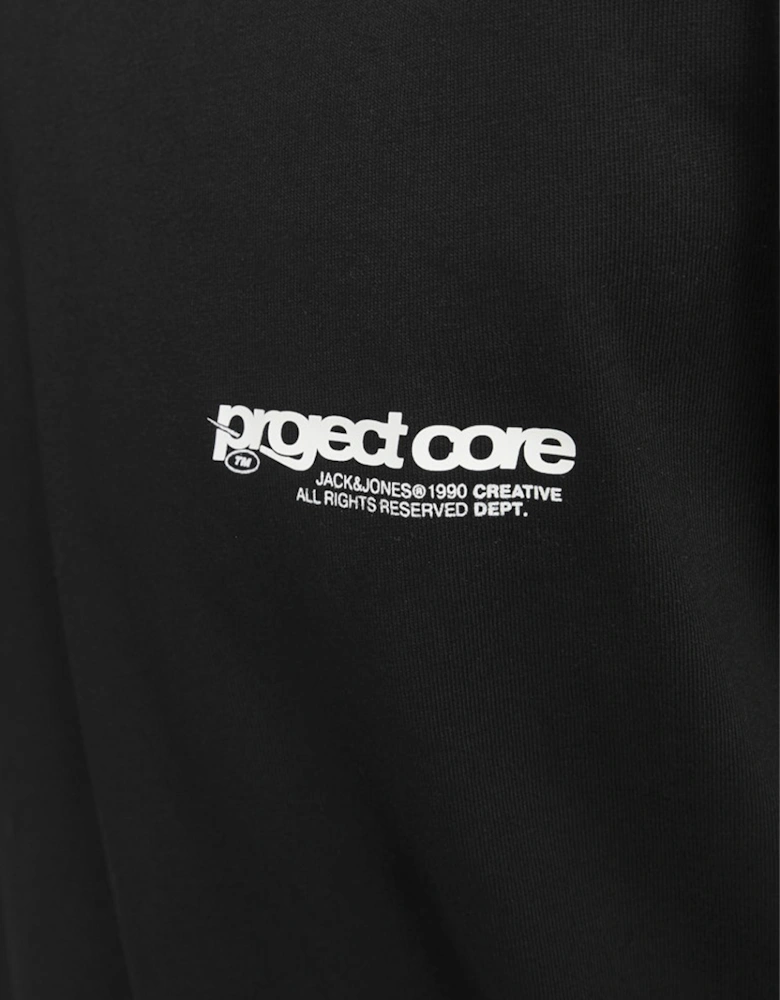 Core Union Short Sleeve Back Print Tee Black