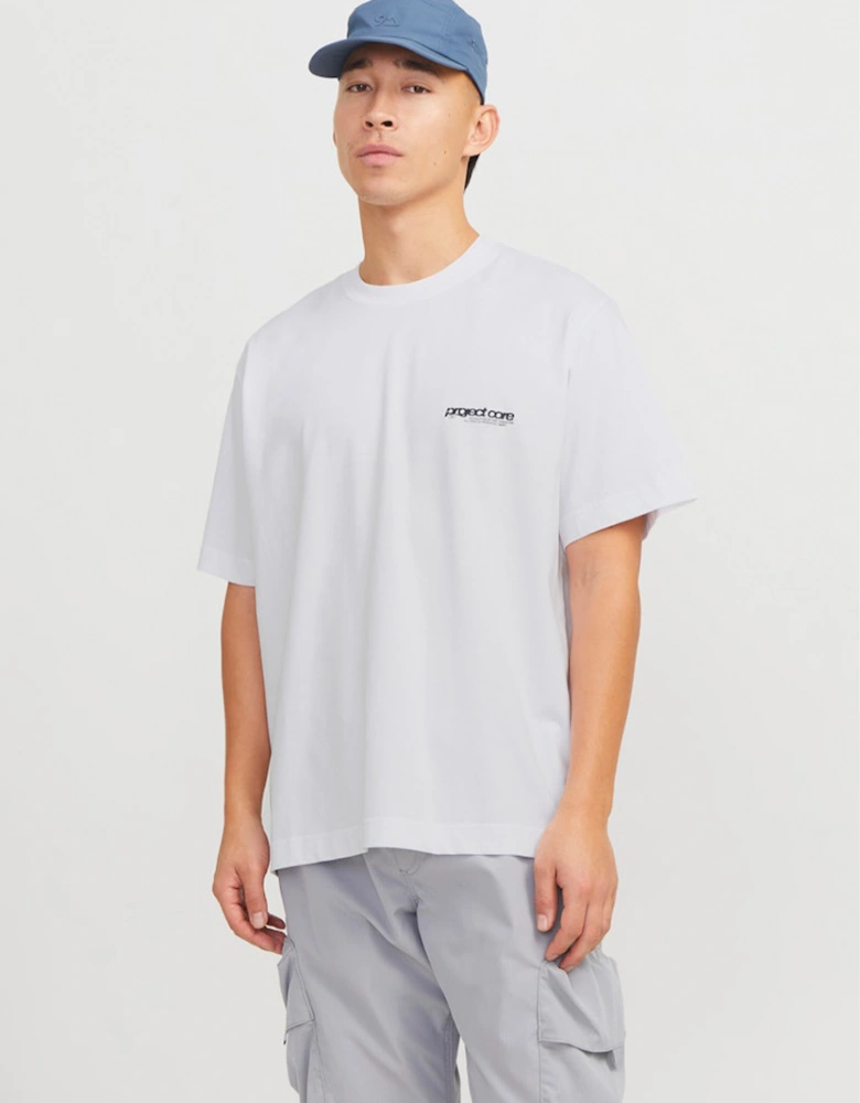 Core Union Short Sleeve Back Print Tee Bright White