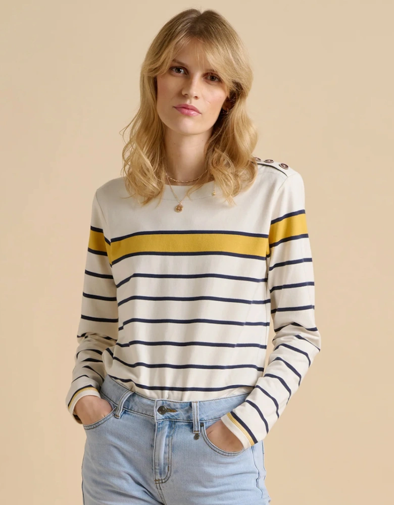 Women's Engineered Stripe Bella Crew Cream