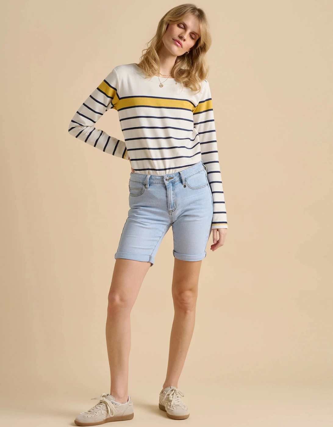 Women's Engineered Stripe Bella Crew Cream