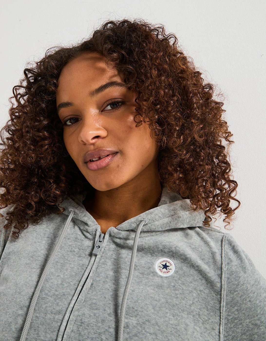Womens Chuck Hoodie Velour Jacket - Grey