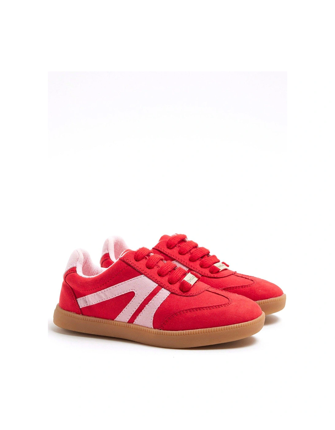 Girls Lace Up Trainers - Red