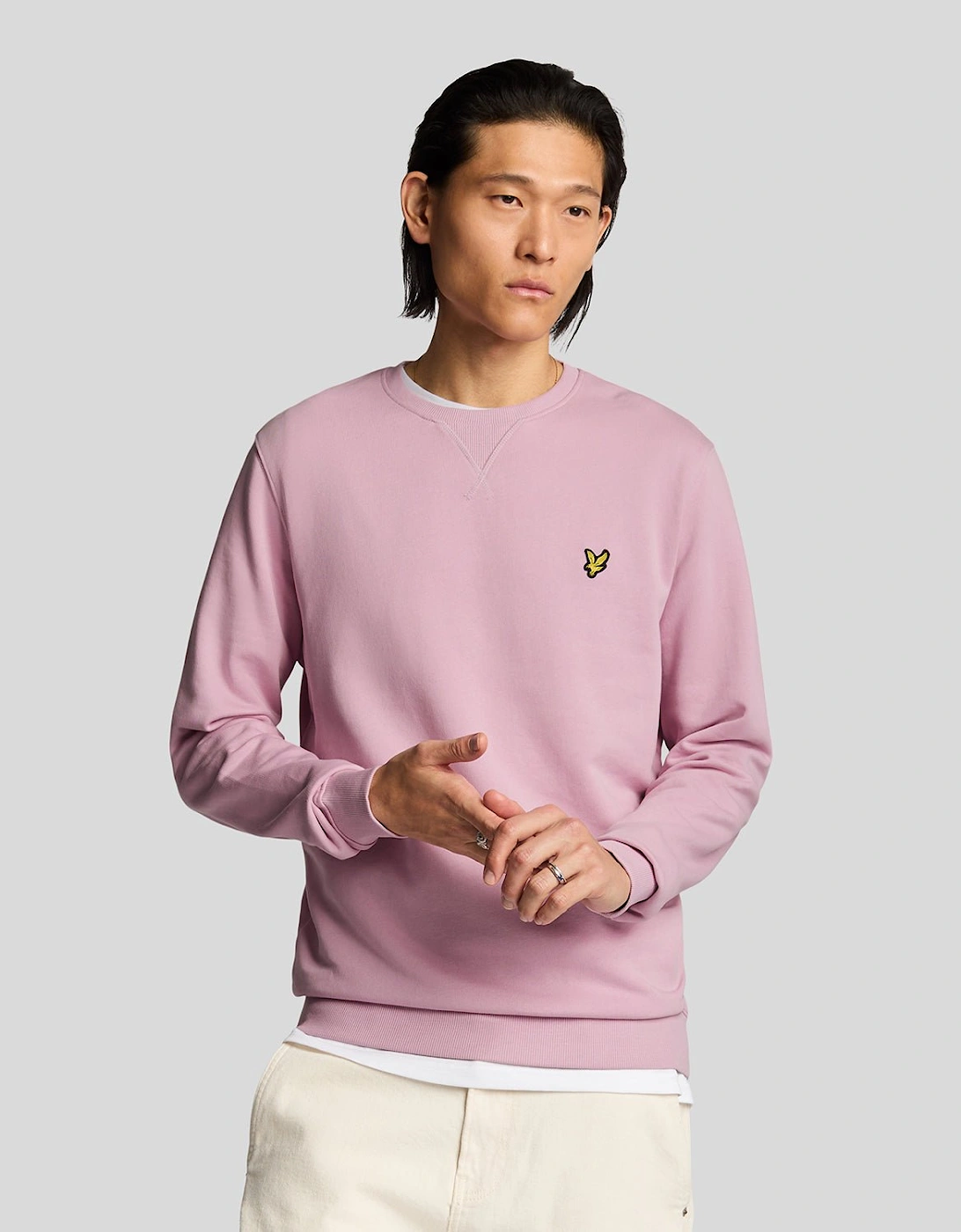 Lyle And Scott Men's Pink Cotton Crew Neck Sweatshirt S
