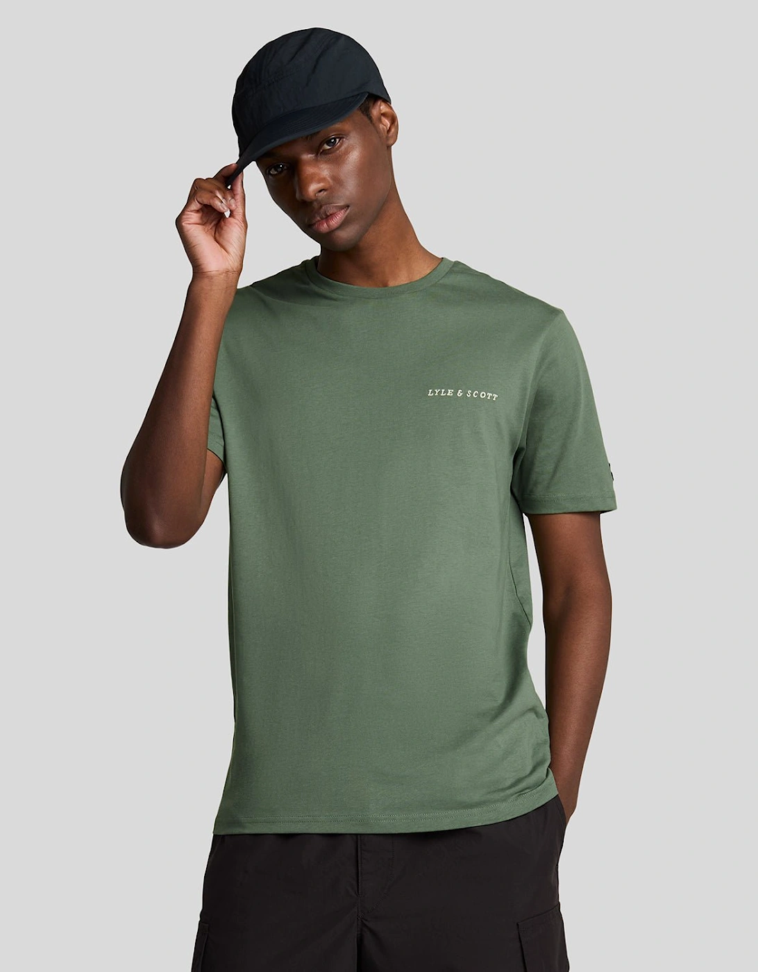 Lyle And Scott Men's Tan Embroidered T-Shirt - : 42/Regular Xl