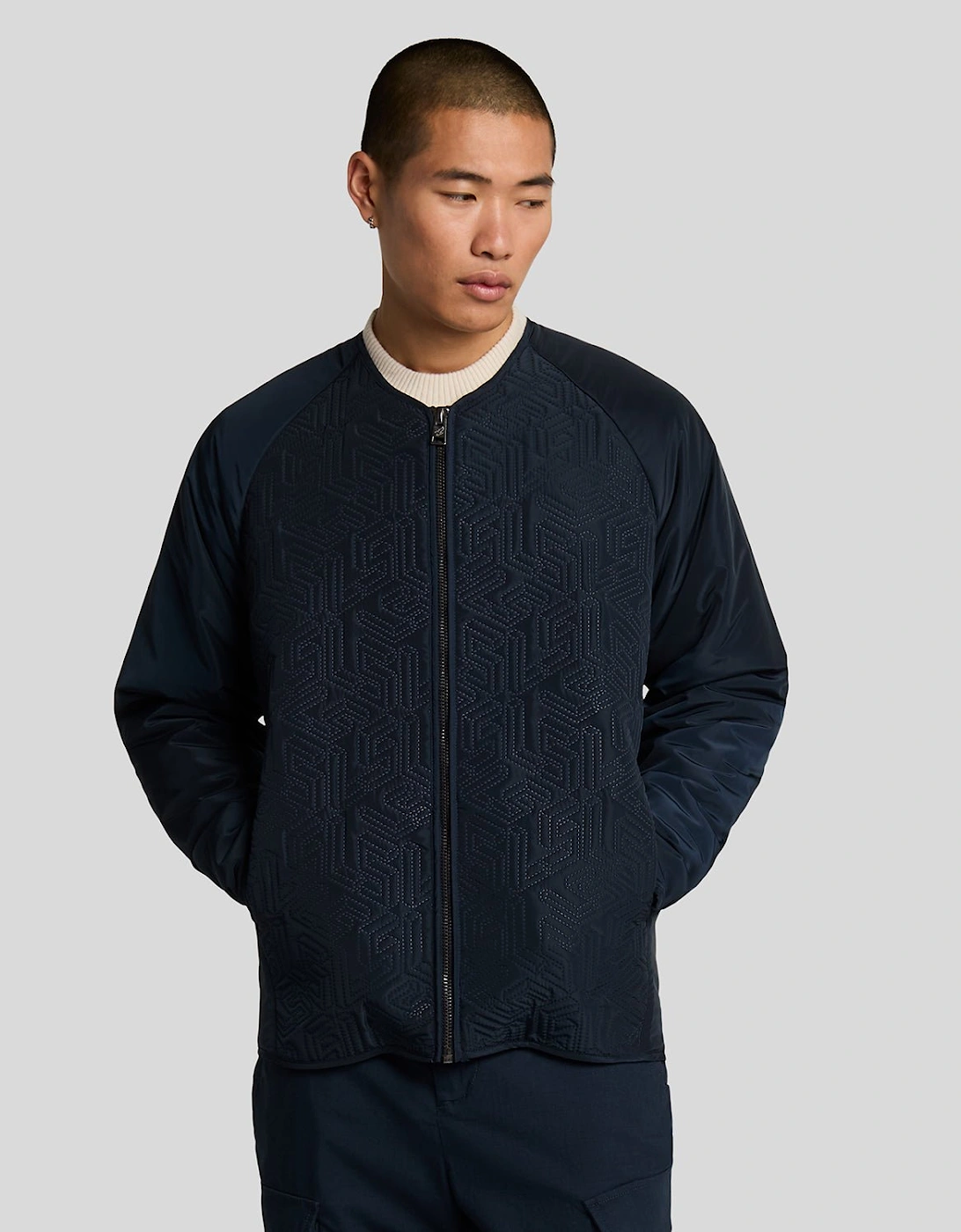 Lyle And Scott Men's Emblem Quilted Jacket - Navy - Size: 38/Regular