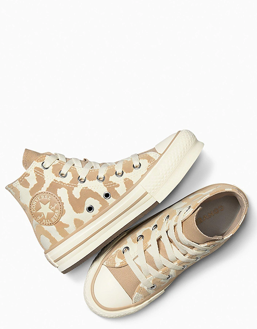 Kids Lavish Leopard Chuck Taylor All Star Eva Hi Top Lift Trainers