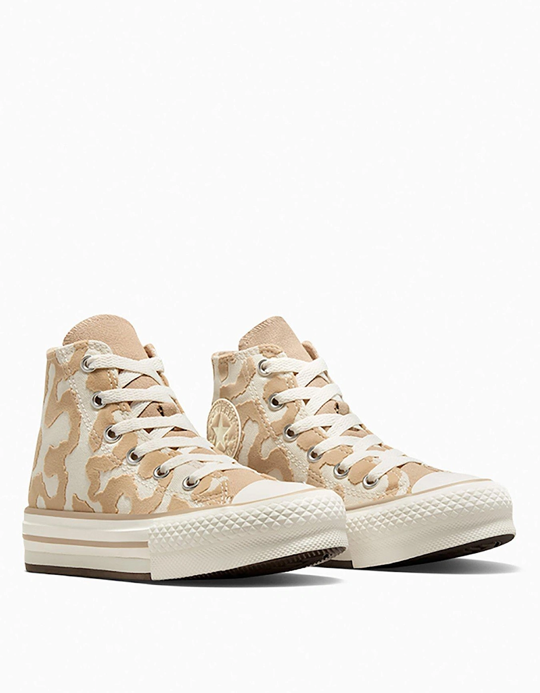 Kids Lavish Leopard Chuck Taylor All Star Eva Hi Top Lift Trainers