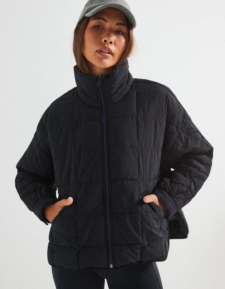 Womens Pippa Packable Puffer Jacket - Black