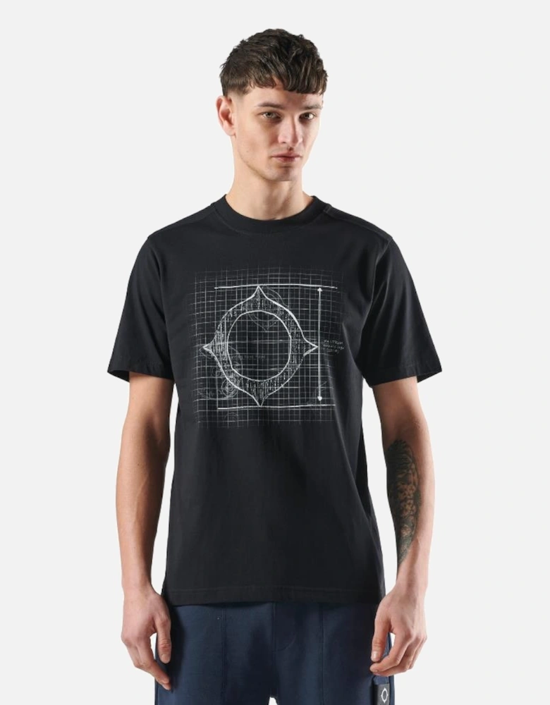 Compass Blueprint Tee - Black