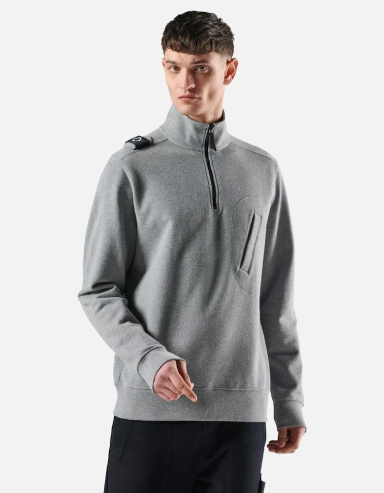 Edge Quarter Zip Sweat - Grey Marl