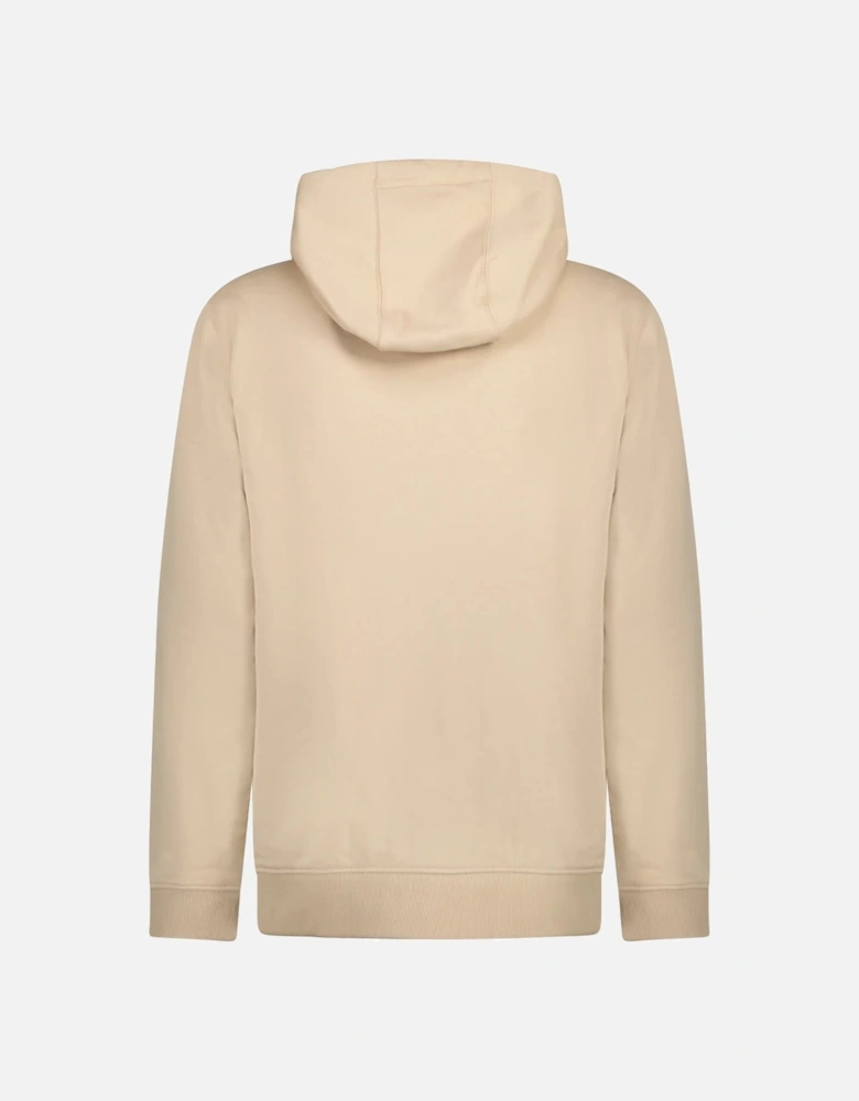 'Hove' check Hood Embroidery Logo Hoodie Zip Sweatshirt Beige