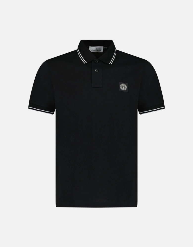 Stone Island Stripe Collar Polo T-Shirt Slim Fit Black
