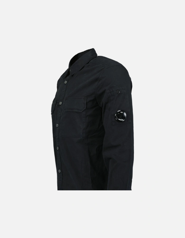 Button Up Lens Overshirt Black