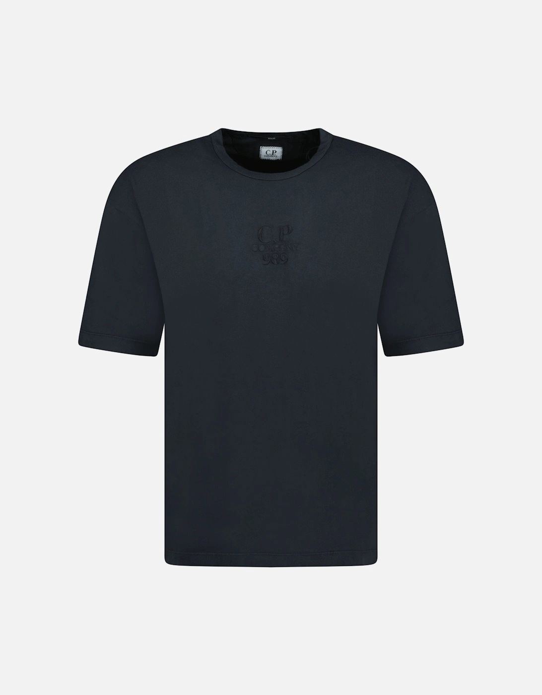 Black 20/1 Jersey Boxy Logo T-Shirt, 4 of 3