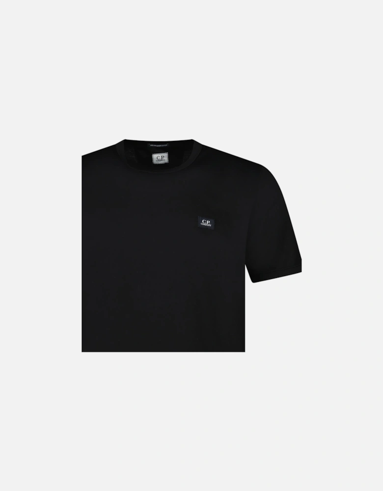 30/1 Stitch Mercerized Cotton Logo T-Shirt Black