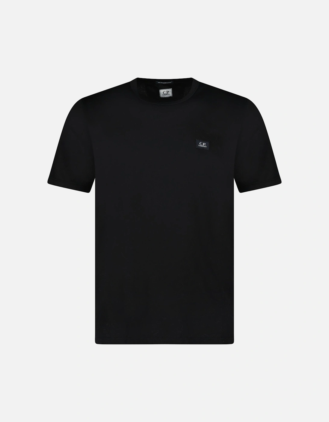 70/2 Mercerised Jersey Logo Patch T-Shirt in Black, 4 of 3