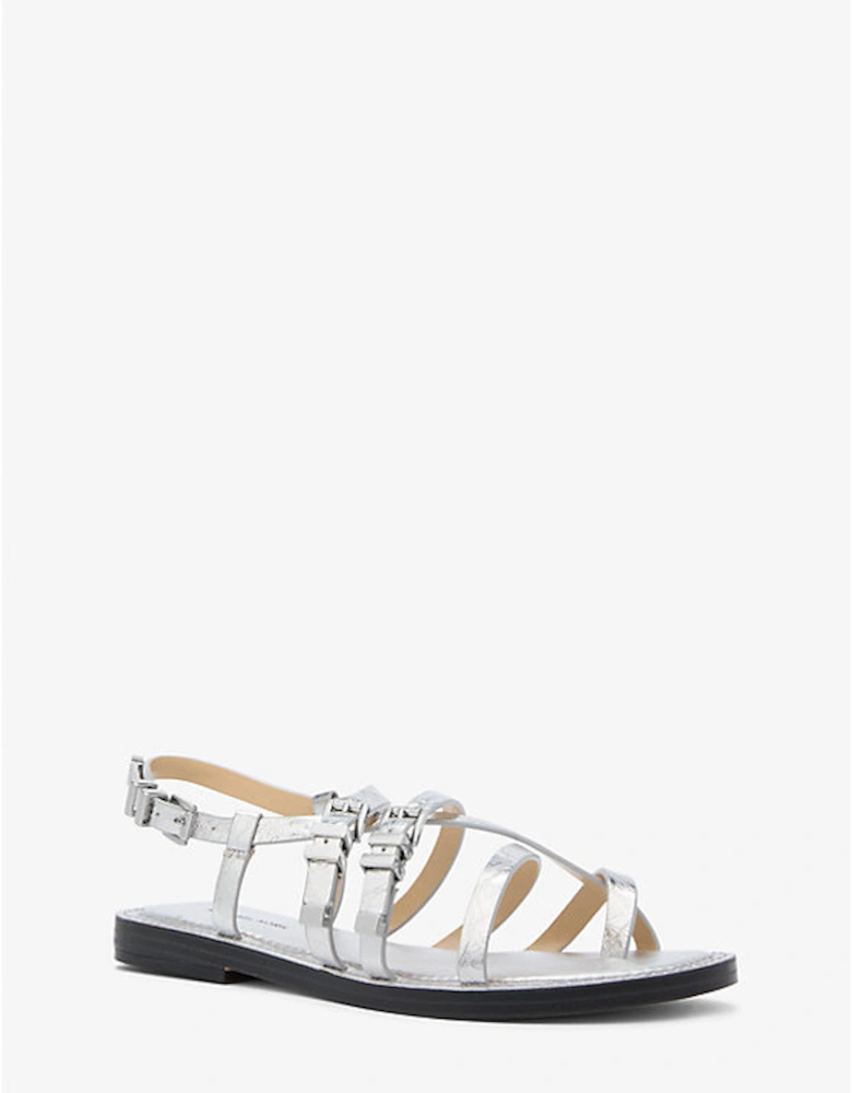 Darrington Crackled Metallic Leather Sandal