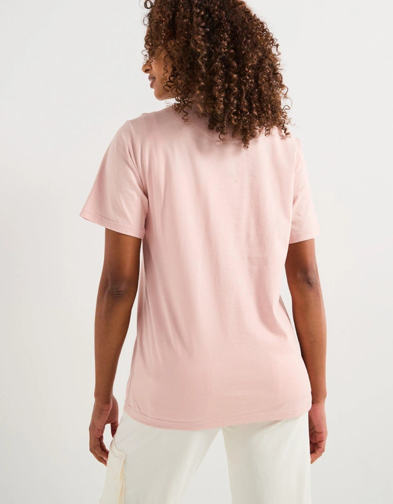 Center Front Large Logo Star Chevron Short Sleeve T-Shirt - Pink