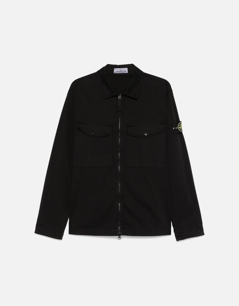 Patch Pocket Compass Overshirt Black