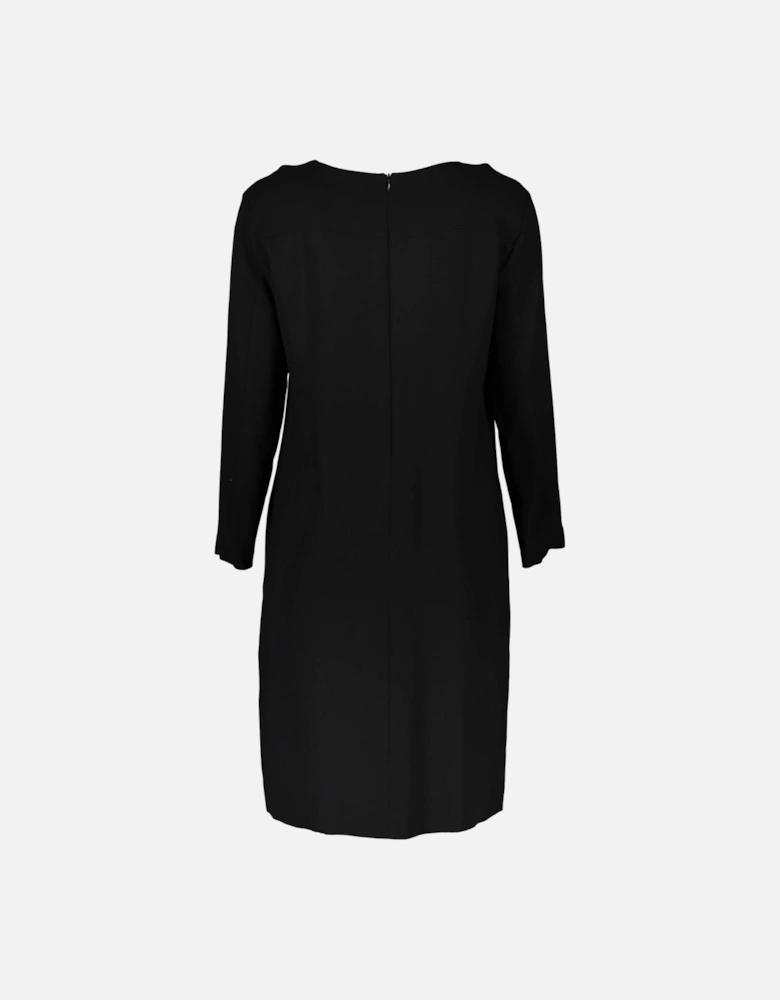 Long Sleeve Black Dress with Iconic Logo by Women Dresses