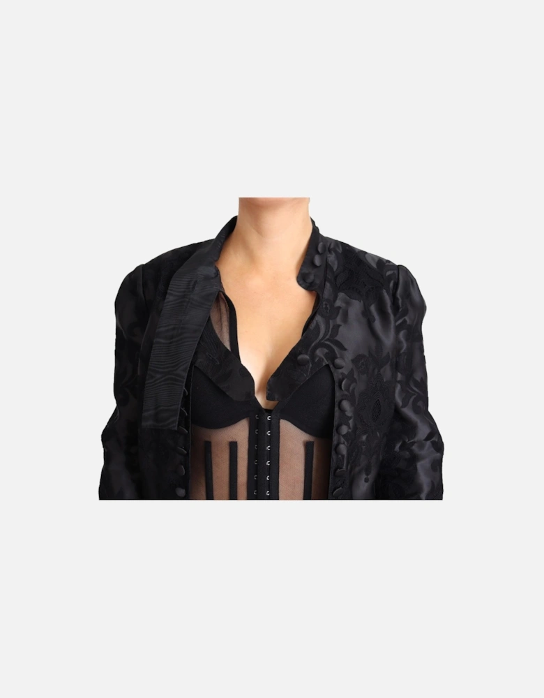 Embroidered Silk Blend Organza Jacket Women - Black Jackets