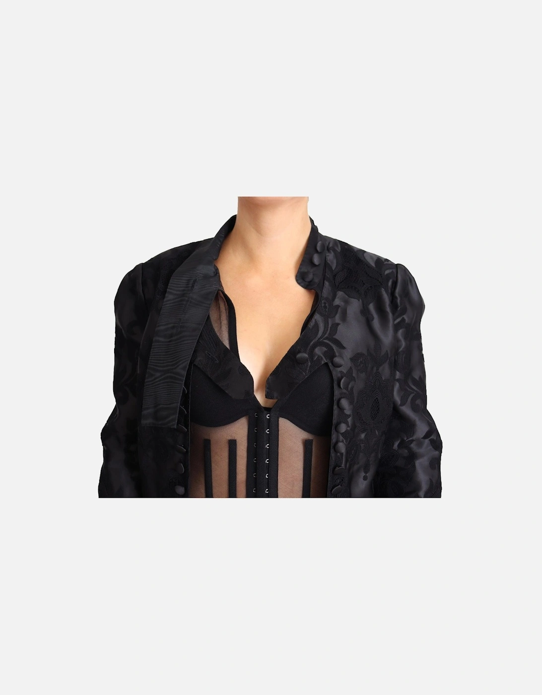 Embroidered Silk Blend Organza Jacket Women - Black Jackets