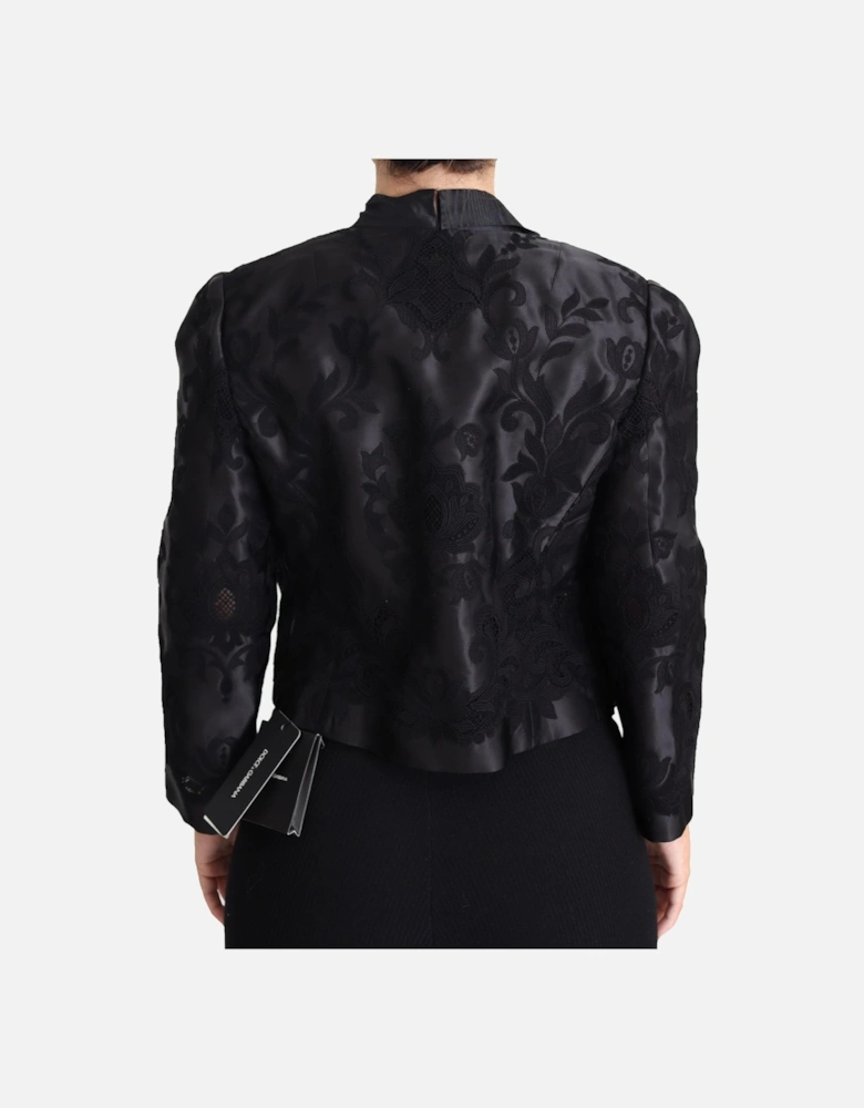 Embroidered Silk Blend Organza Jacket Women - Black Jackets