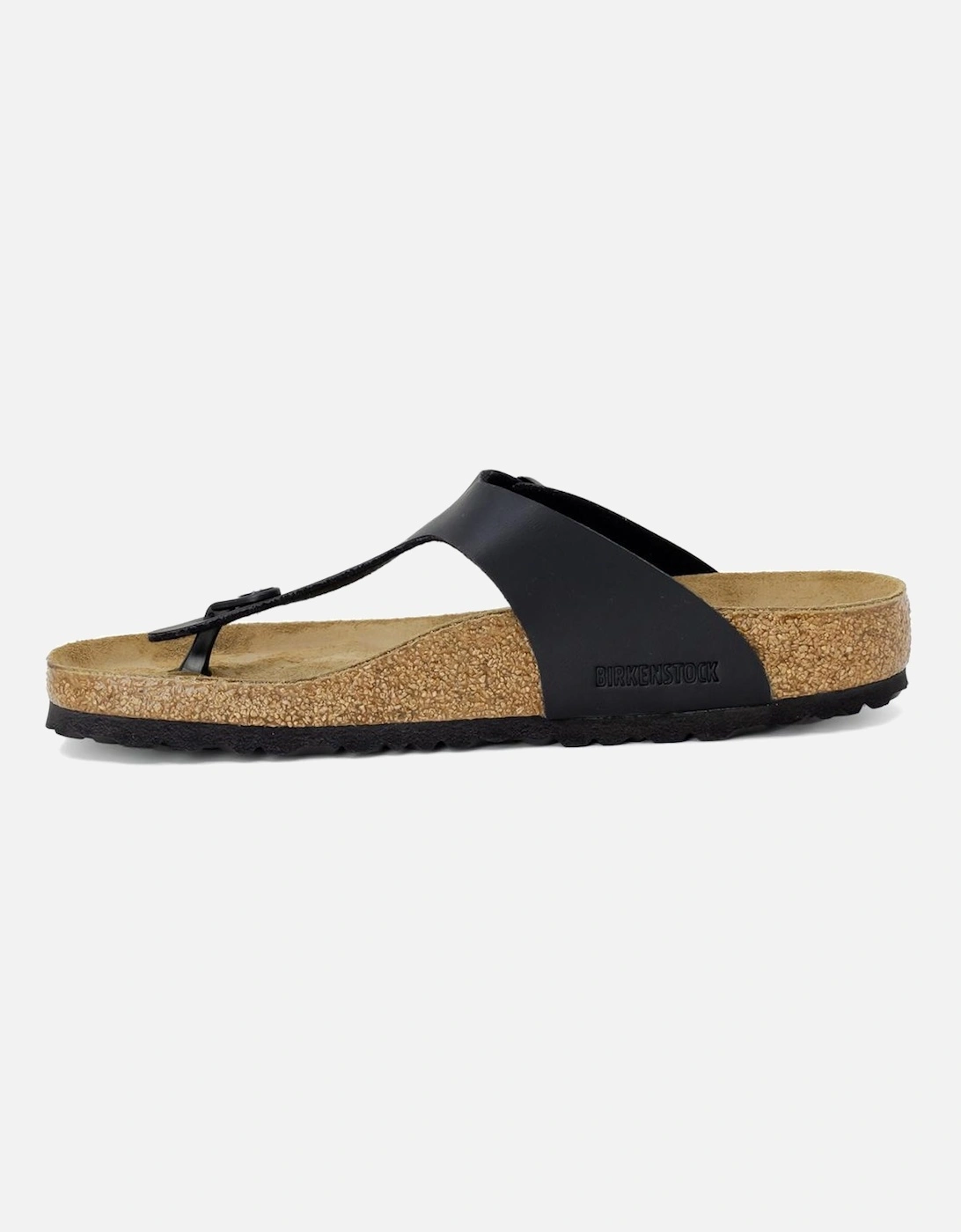 Womens Leather Flip Flops with Synthetic Sole - Black Flip-Flops