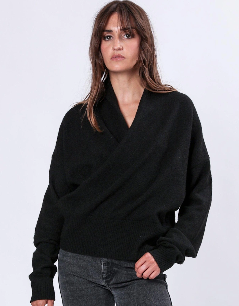 Shawl Wrap Jumper - Black