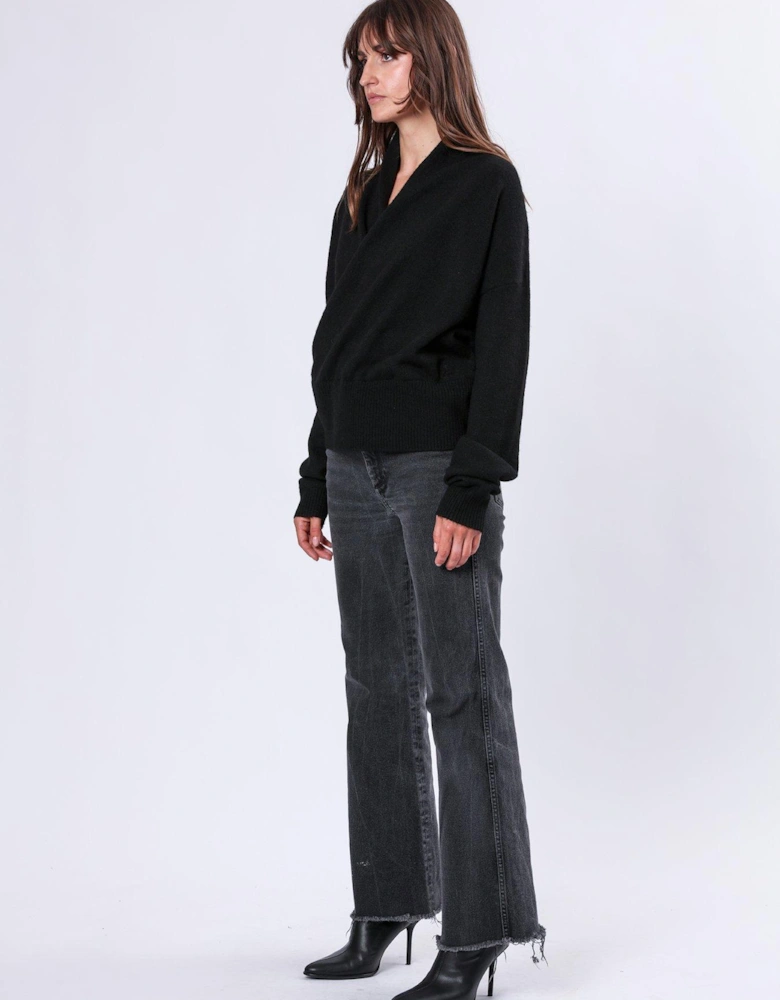 Shawl Wrap Jumper - Black