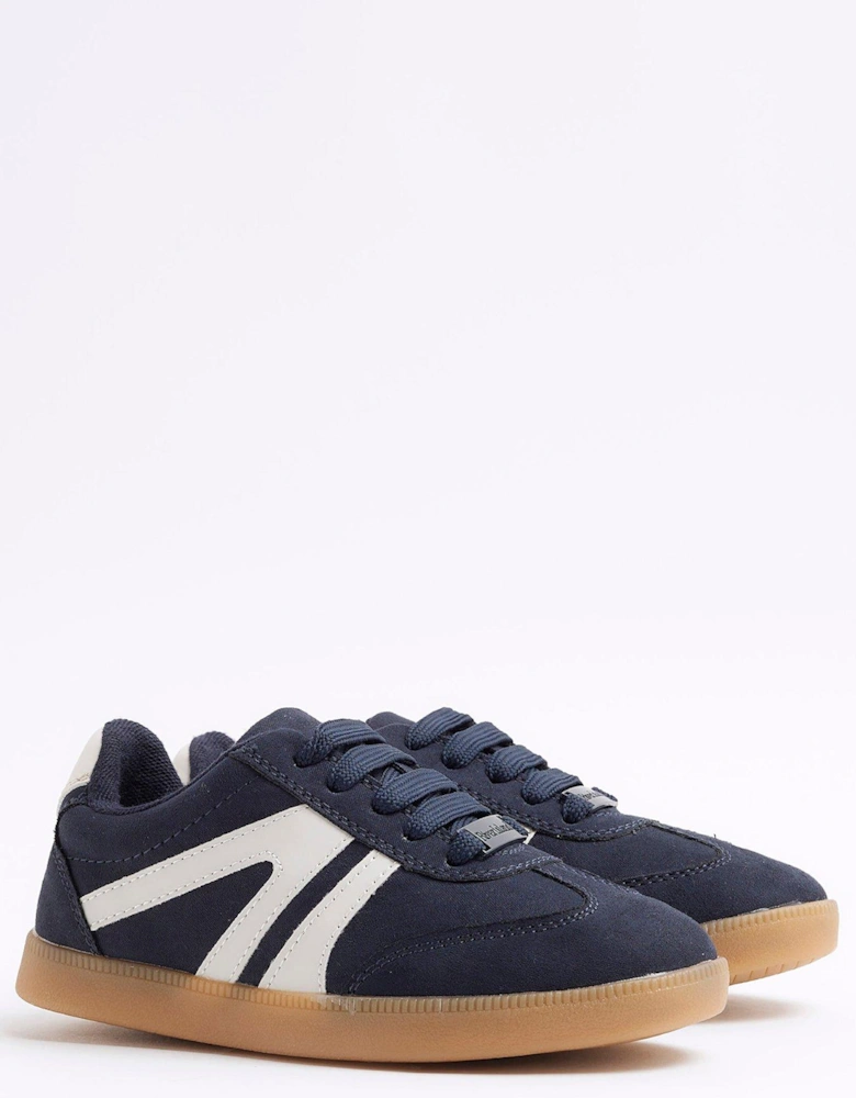 Boys Lace Up Trainers - Navy