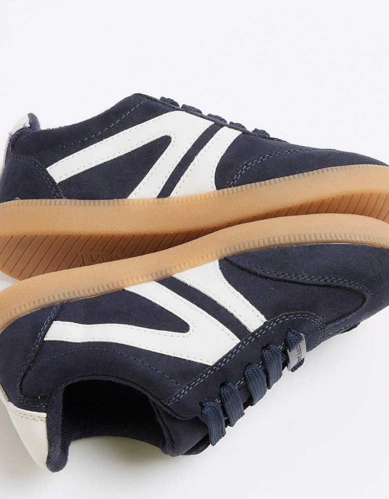 Boys Lace Up Trainers - Navy