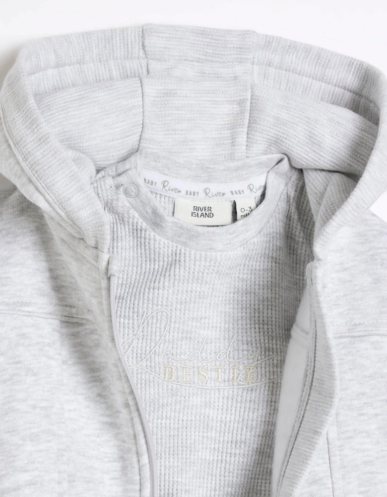 Baby Boy Grey Hoodie 3 Piece Set - Grey