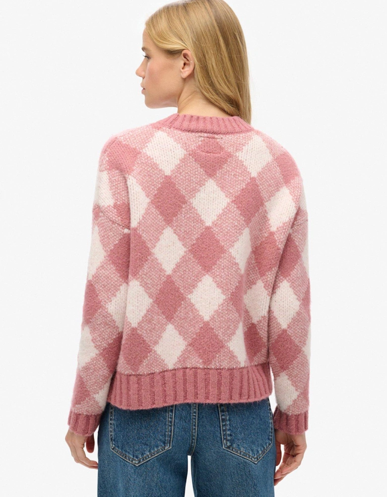 Argyle Pattern Jumper - Pink