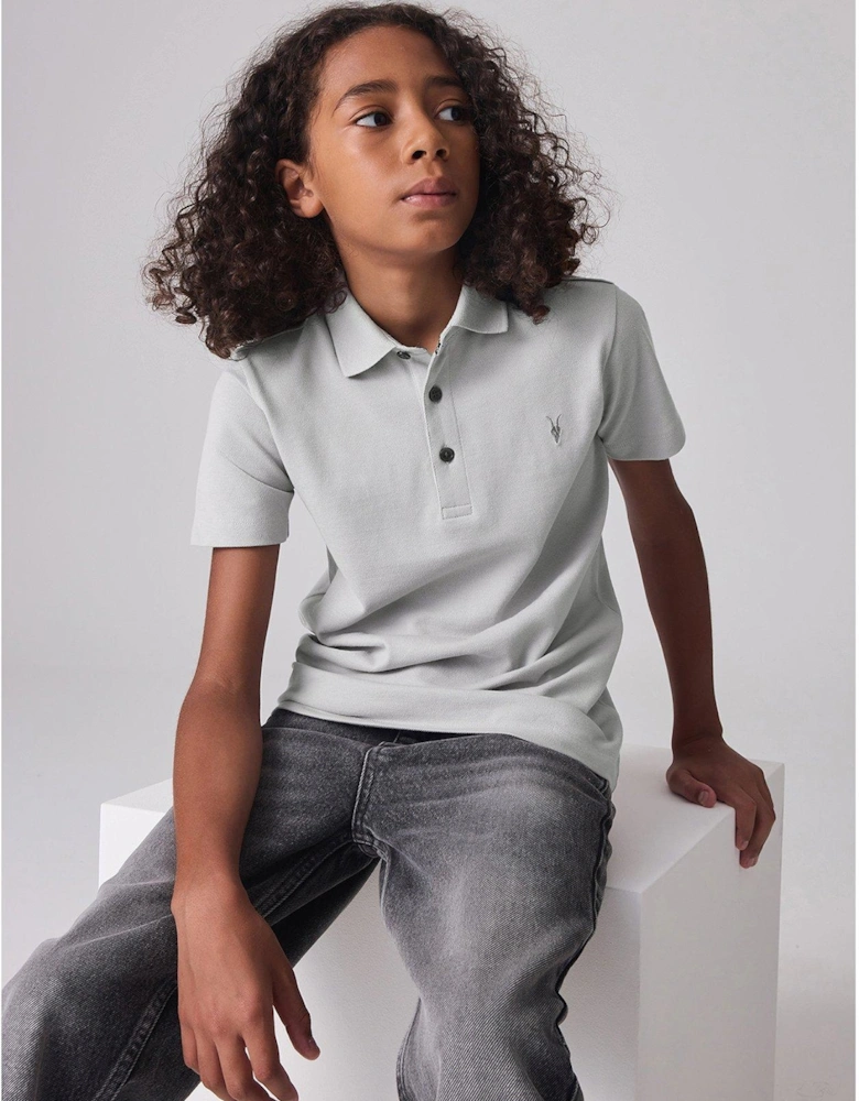 All Saints Kids Short Sleeve Polo Shirt - Grey