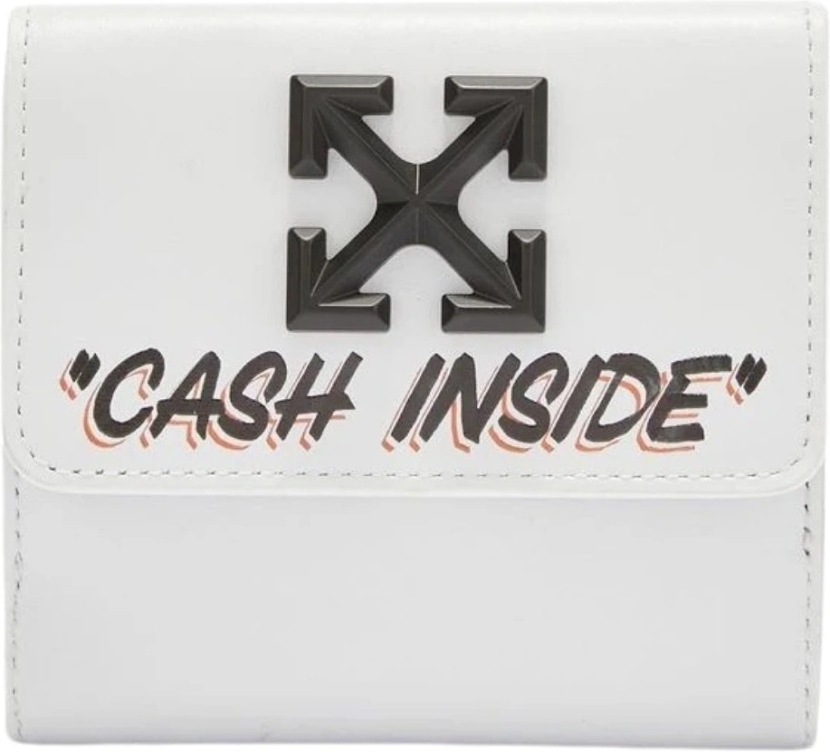 Women's Off-White Quote Logo White Jitney French Purse - Size: ONE size