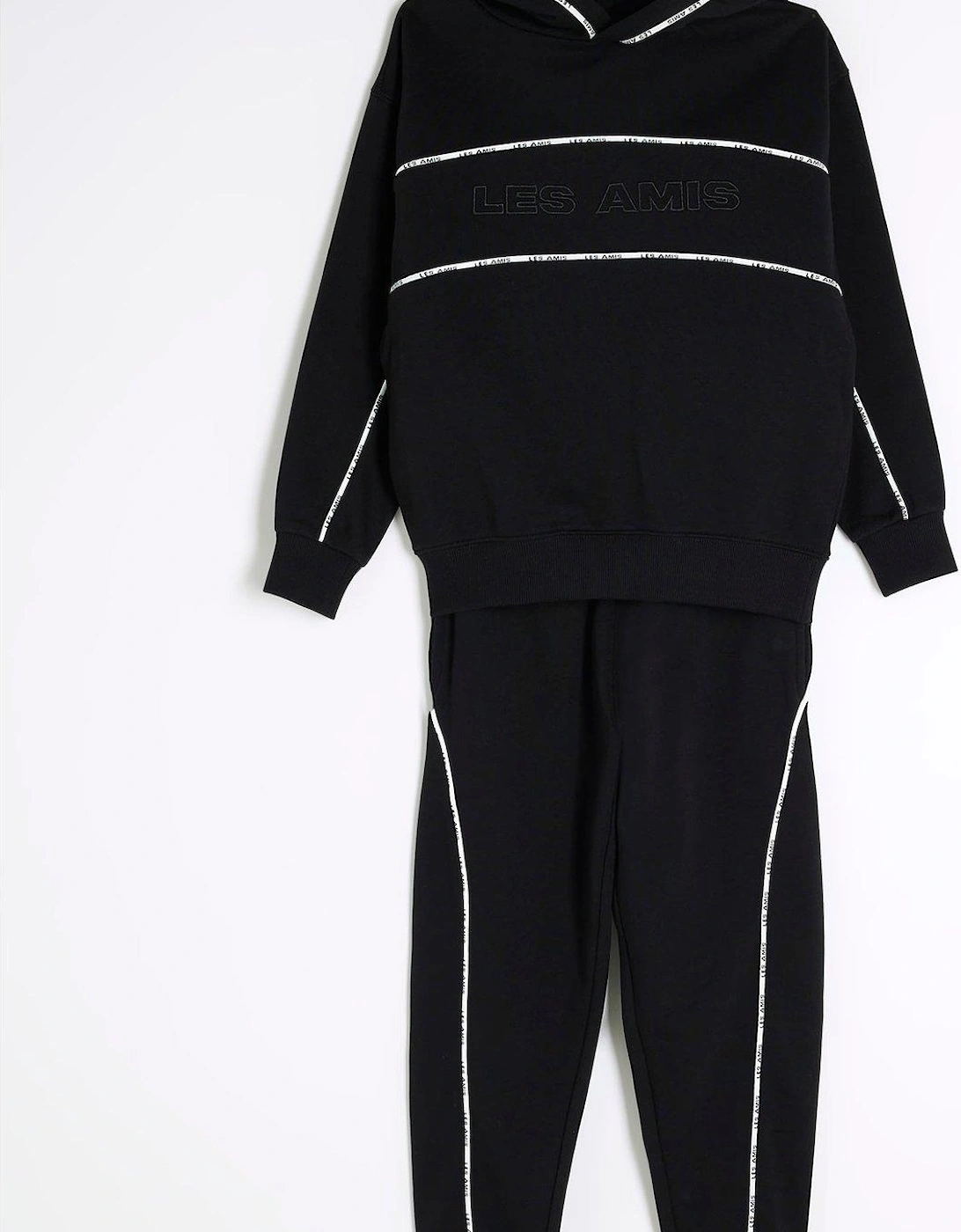 Boys Piped Tracksuit Set - Black, 5 of 4